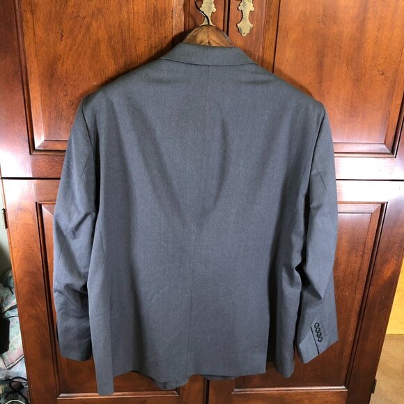 Stafford Men's Blazer Jacket 50R Gray Classic Fit Travel Stretch Double Button - Picture 16 of 16